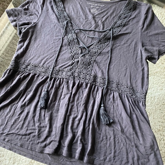 American Eagle Front-Tie Shirt - Picture 3 of 3